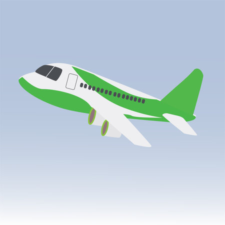 Airplane in flat design style. Vector illustration for your design.のイラスト素材
