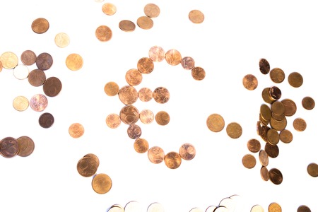 Euro coins collection set isolated on white backgoundの写真素材