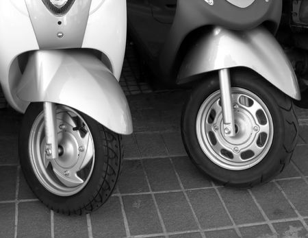 New Scooters -- for sale at a roadside store