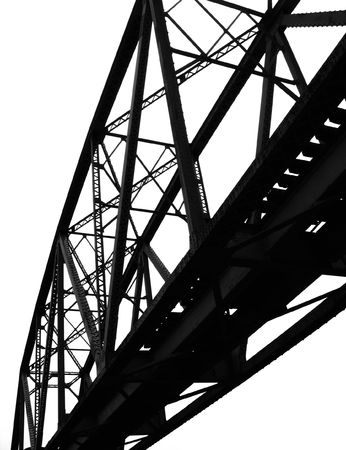 Old Railway Bridge -- crossing a river in southern Taiwanの写真素材