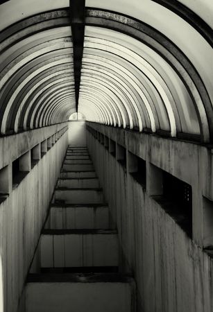 Grimy Underground Passage -- part of an below ground parking areaの写真素材