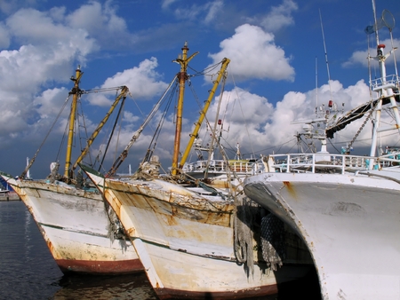 Chinese Fishing Boats -- located in port in the south of Taiwan