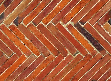 Slanted Bricks -- part of an old building that has been restoredの写真素材