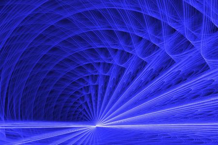 Blue Horizon -- a virtual landscape with a blue sun settingの写真素材