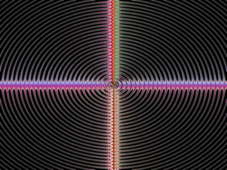 Concentric World -- a colorful abstract graphic made up of circular elements rotating around a centerの写真素材