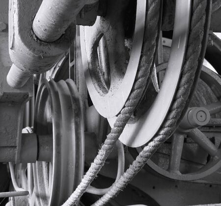 Hemp Processing Machine -- vintage industrial equipment to process sisal hempの写真素材