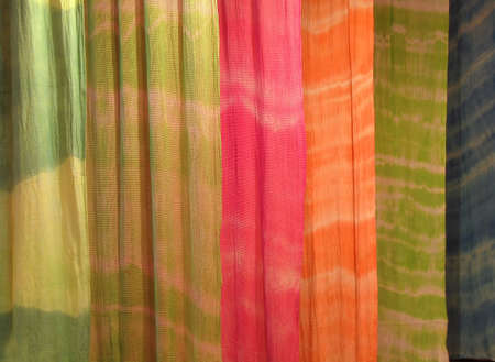 Colorful Fabric -- a selection of cloth with different patterns and colorsの写真素材