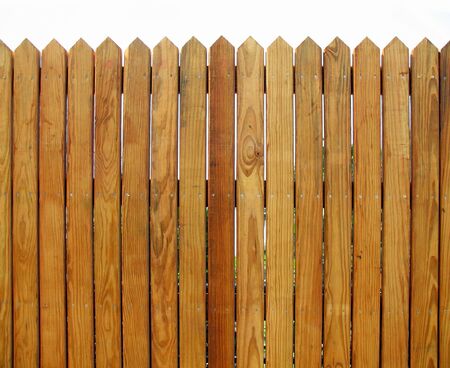 Wooden Fence -- with slats that show the natural wood patternの写真素材