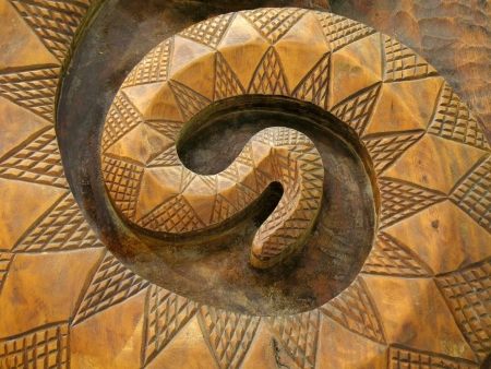 Wooden Snake -- this is a common pattern among Taiwan's native peopleの写真素材