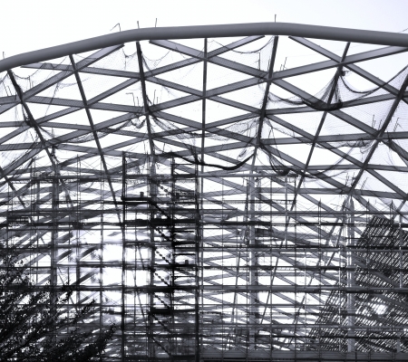 Large scale construction of an industrial facilityの写真素材