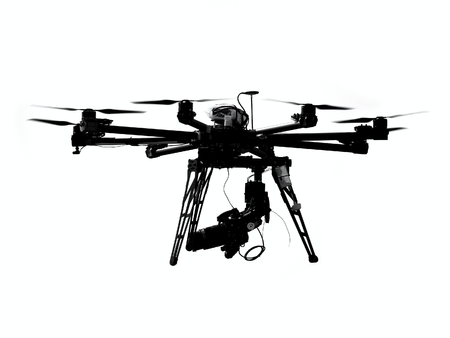 A UAV or drone with a camera mounted on it
