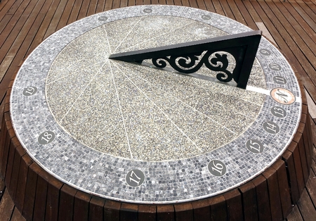 A large sundial timepiece that is aligned with the true north