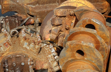 Large industrial items of junked scrap metalの写真素材