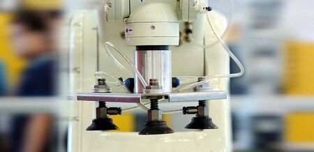 A high precision automated machine tool in operationの写真素材