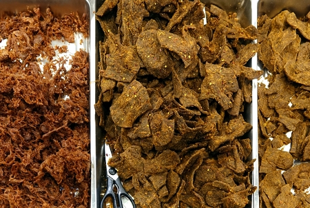 Chinese beef and pork jerky with soy sauce and five spiceの写真素材