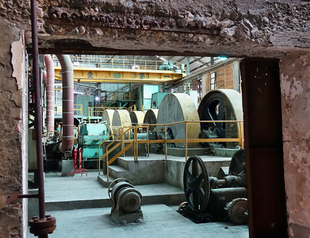 KAOHSIUNG, TAIWAN -- AUGUST 19, 2017: Abandoned vintage equipment and machinery in the former Chiaotou Sugar Refinery.のeditorial素材