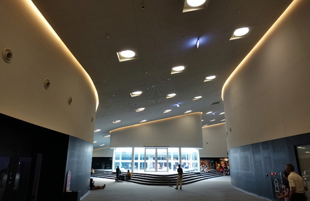 KAOHSIUNG, TAIWAN -- APRIL 14, 2019: The interior public areas of the recently completed National Center for the Performing Arts located in the Weiwuying Metropolitan Parkのeditorial素材