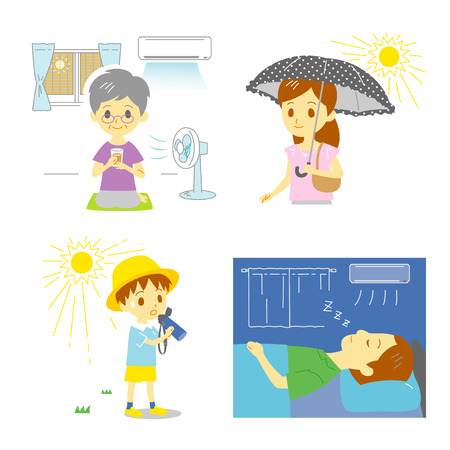 Precaution against hot weatherのイラスト素材