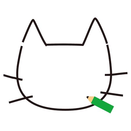 pencils frames, cat shapeの写真素材