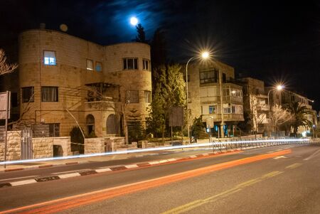 Israel, Jerusalem, night streetsの写真素材