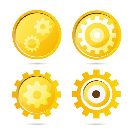 gears round iconsのイラスト素材