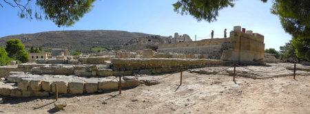 picturesque ruins of an ancient Minoan palace, Crete, Greece, the history of Europeのeditorial素材