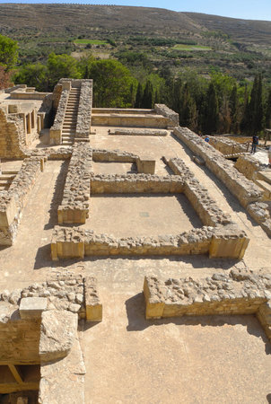 picturesque ruins of an ancient Minoan palace, Crete, Greece, the history of Europeの写真素材