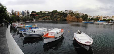 Ships and boats moored in the harbor of the Mediterranean Seaのeditorial素材