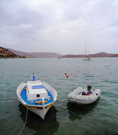 Ships and boats moored in the harbor of the Mediterranean Seaのeditorial素材