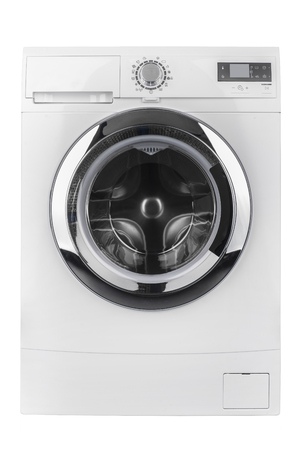 New isolated washing machine on a white backgroundの写真素材