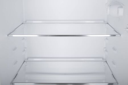 New Refrigerator Isolated on White Background. Modern Kitchen and Domestic Major Appliancesの写真素材