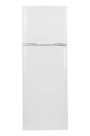 New Refrigerator Isolated on White Background. Modern Kitchen and Domestic Major Appliancesの写真素材