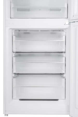 New Refrigerator Isolated on White Background. Modern Kitchen and Domestic Major Appliancesの写真素材