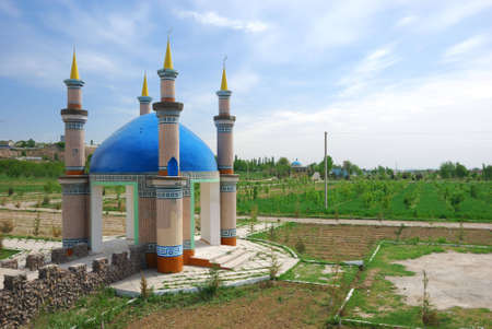 Asian style arbour in the park, Uzbekistanの写真素材