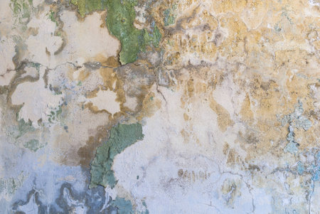 Decayed plastered wall abstract backgroundの写真素材