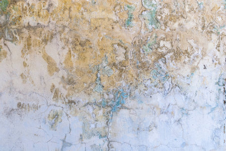 Decayed plastered wall abstract backgroundの写真素材