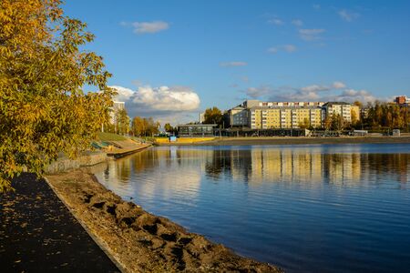 Solnechniy district. Angara River in Irkutsk. Irkutsk oblast. Russianの写真素材