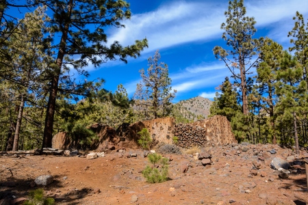 he ruins of an old house in Tenerifeの写真素材
