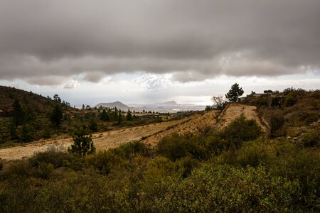 terraces on the slope of the mountains