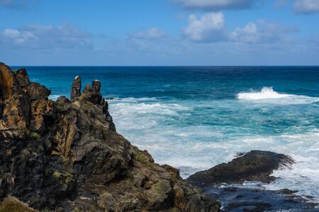 Rough Sea with Large Waves Breaking on the Coast. Tenerife