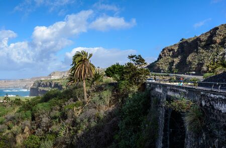 Bridge over the gorge. the beautiful coast.