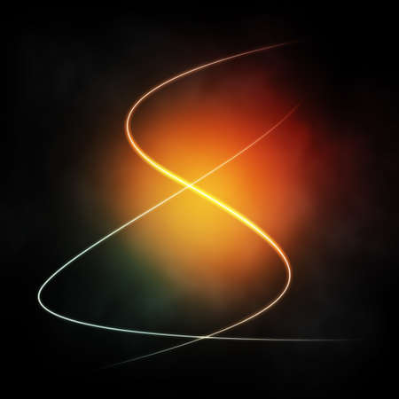 abstraction with bright colorful sphere and lines