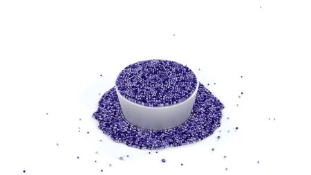 Fullfilled Metallic Cup of Shiny Purple and Sticky Fluid of many micro balls with many Overflowed...