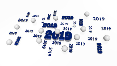 Several Handball 2019 Designs with Some Balls on a White Backgroundの写真素材