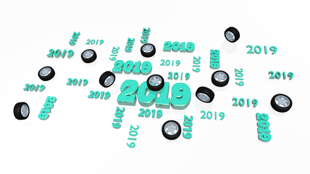 Several Sport Wheel 2019 Designs with Some Wheels on a White Backgroundの写真素材