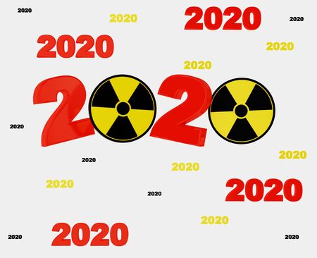 Many Radioactive Symbol 2020 Titles with a White Background