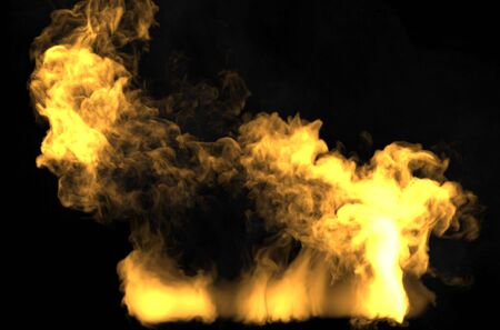 Large Wall of Wild Flames with a black background
