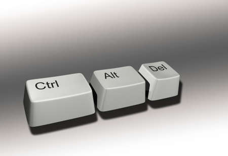 Ctrl Alt Del Combo keyboard Keys with a soft and light backgroundの写真素材