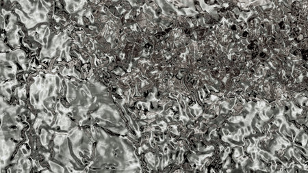 Metallic and Silver Fluid Filling the screen with many Swirls and small Waves background