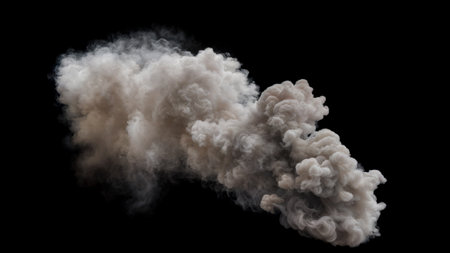 Large and dense Plume of mostly White Smoke spreading and highly billowing outwards with many...